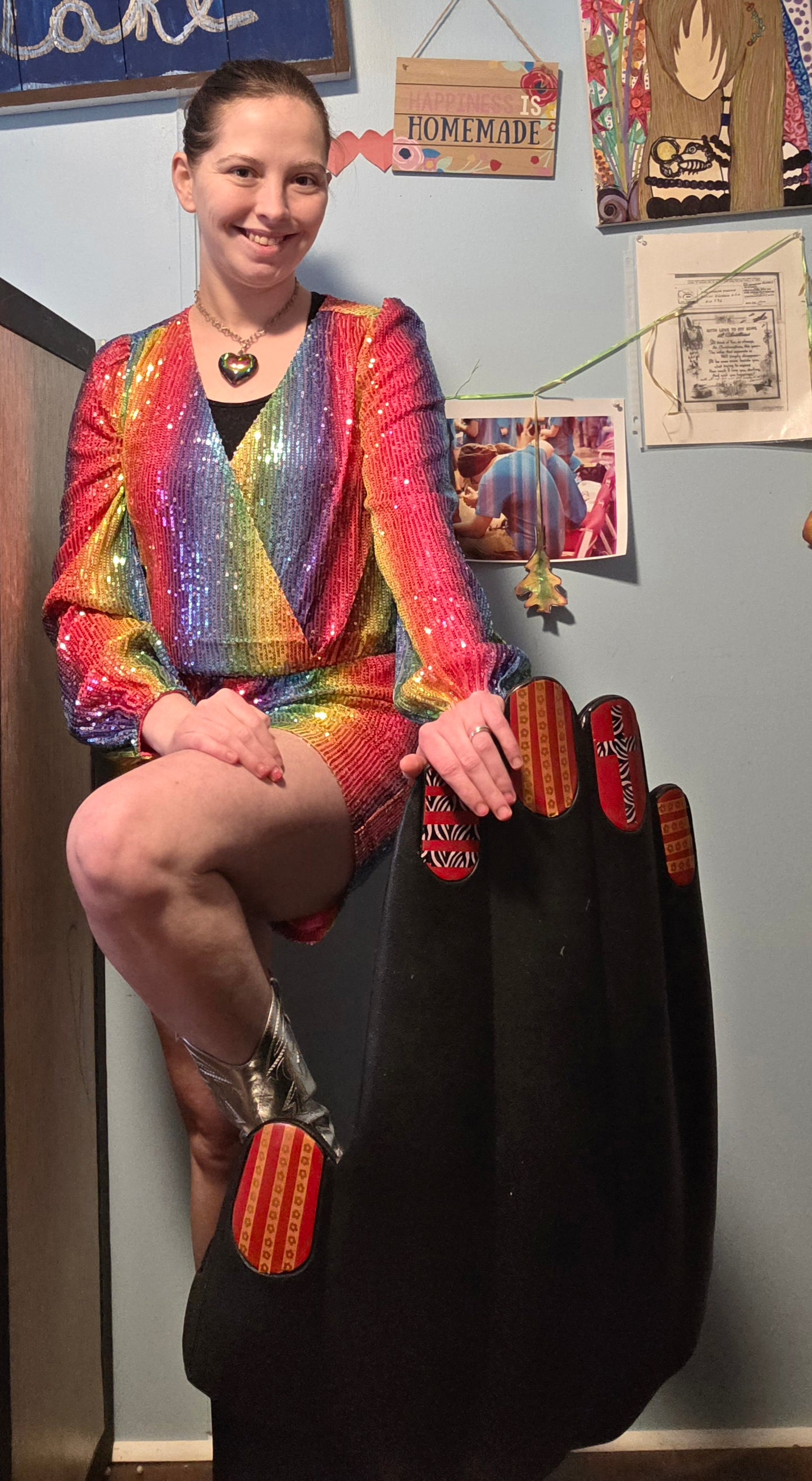 "Cassie" Rainbow Romper