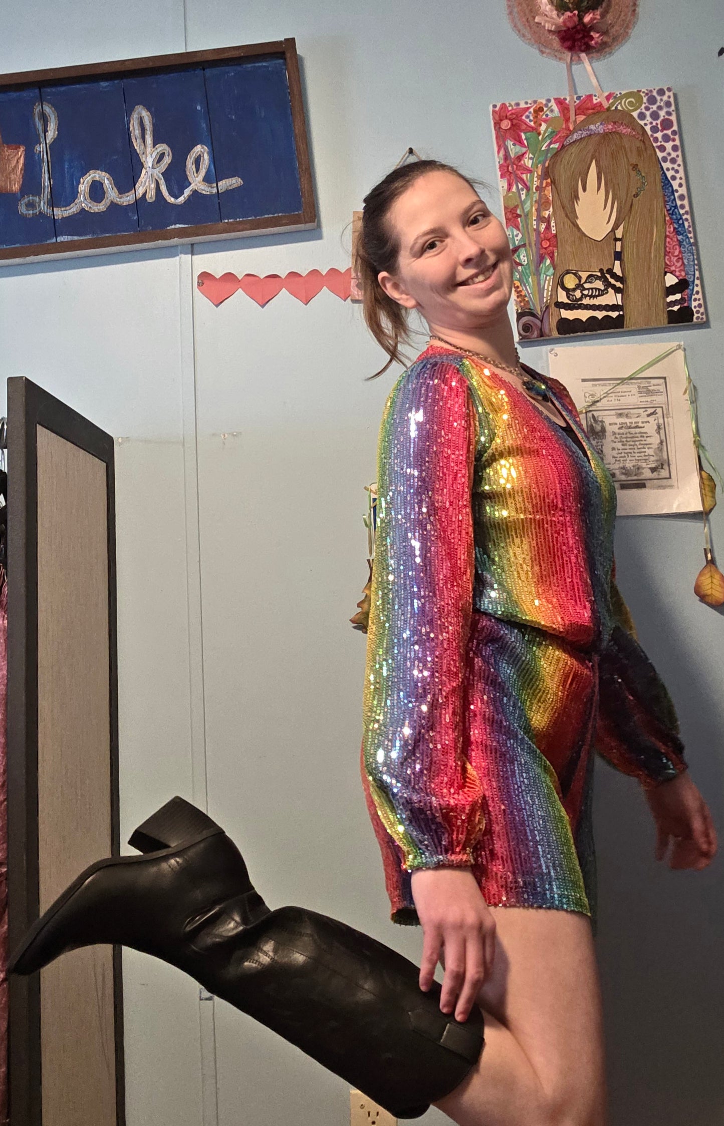 "Cassie" Rainbow Romper