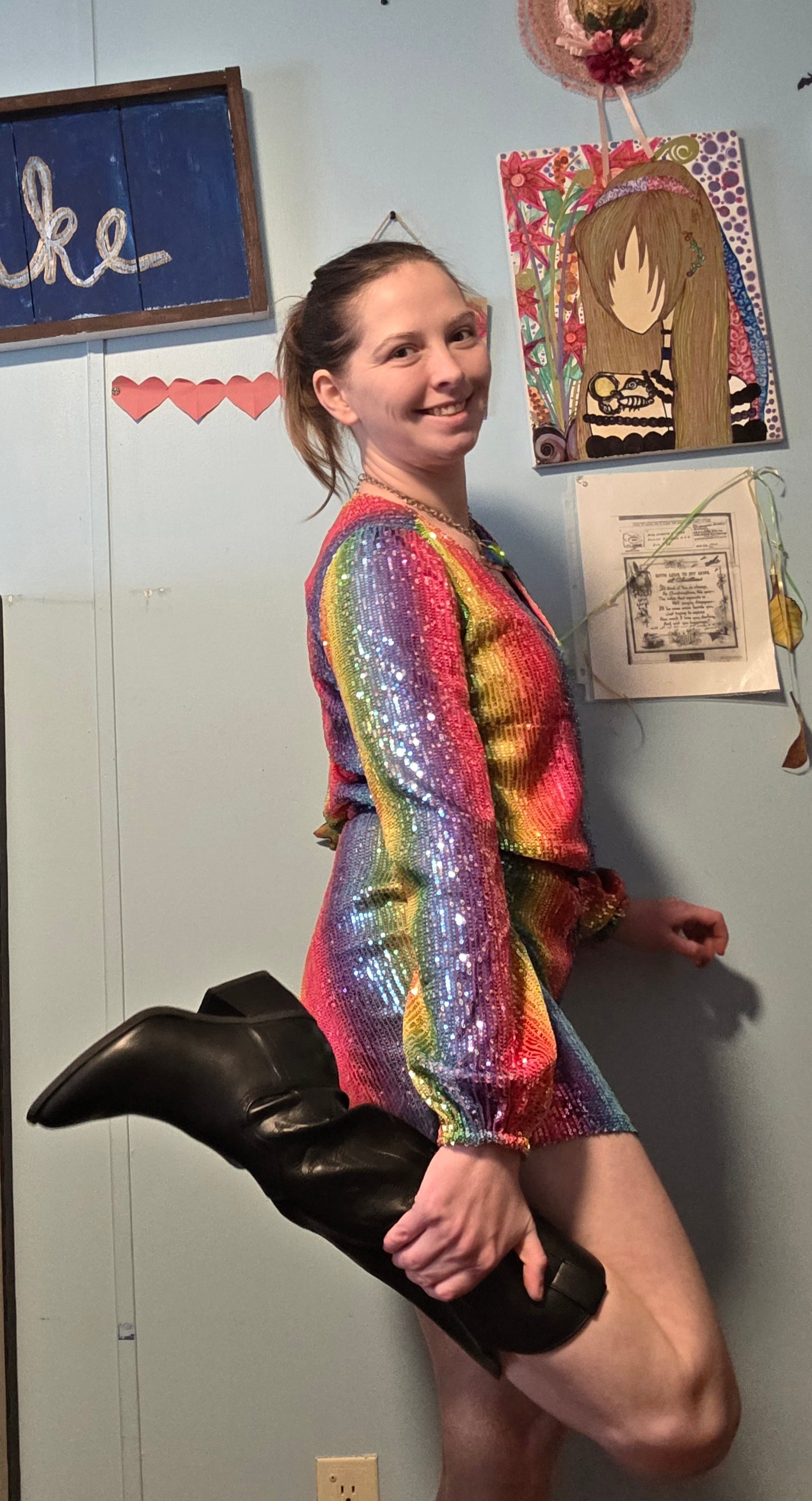 "Cassie" Rainbow Romper