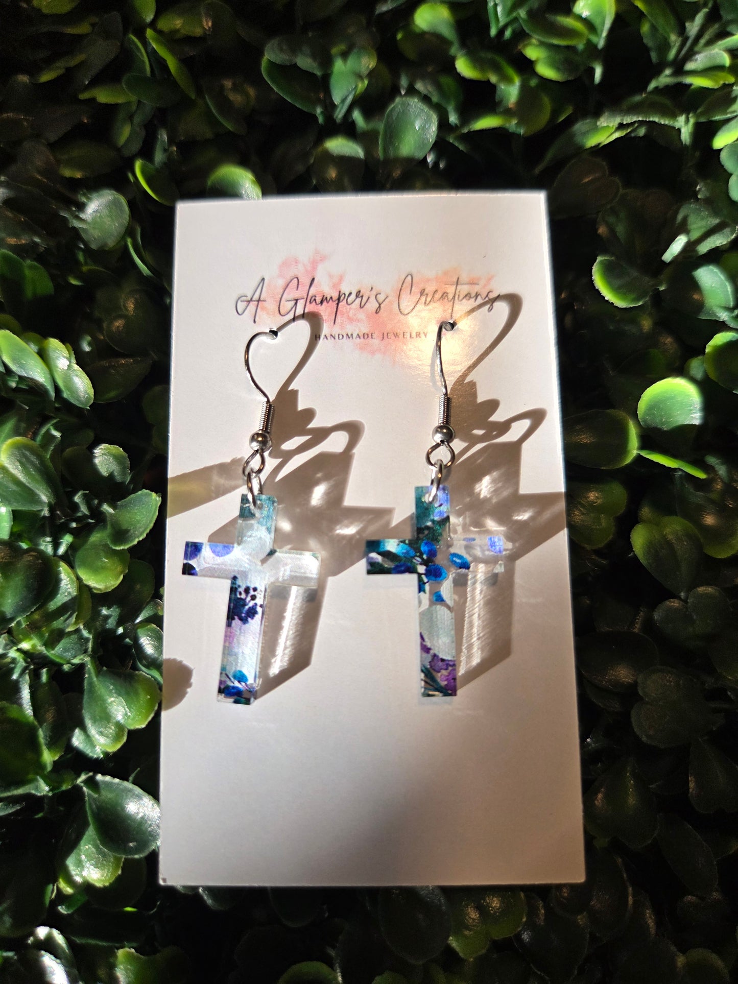 "He Is Risen" Cross Earrings