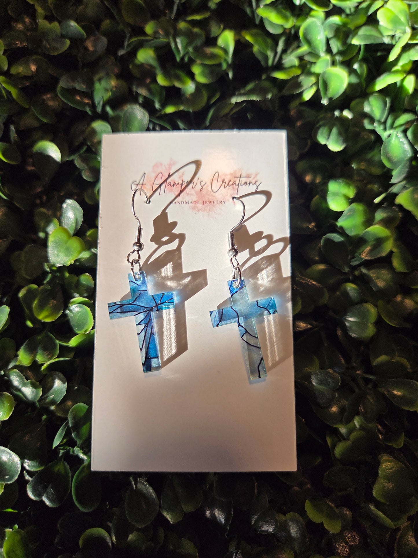 "He Is Risen" Cross Earrings