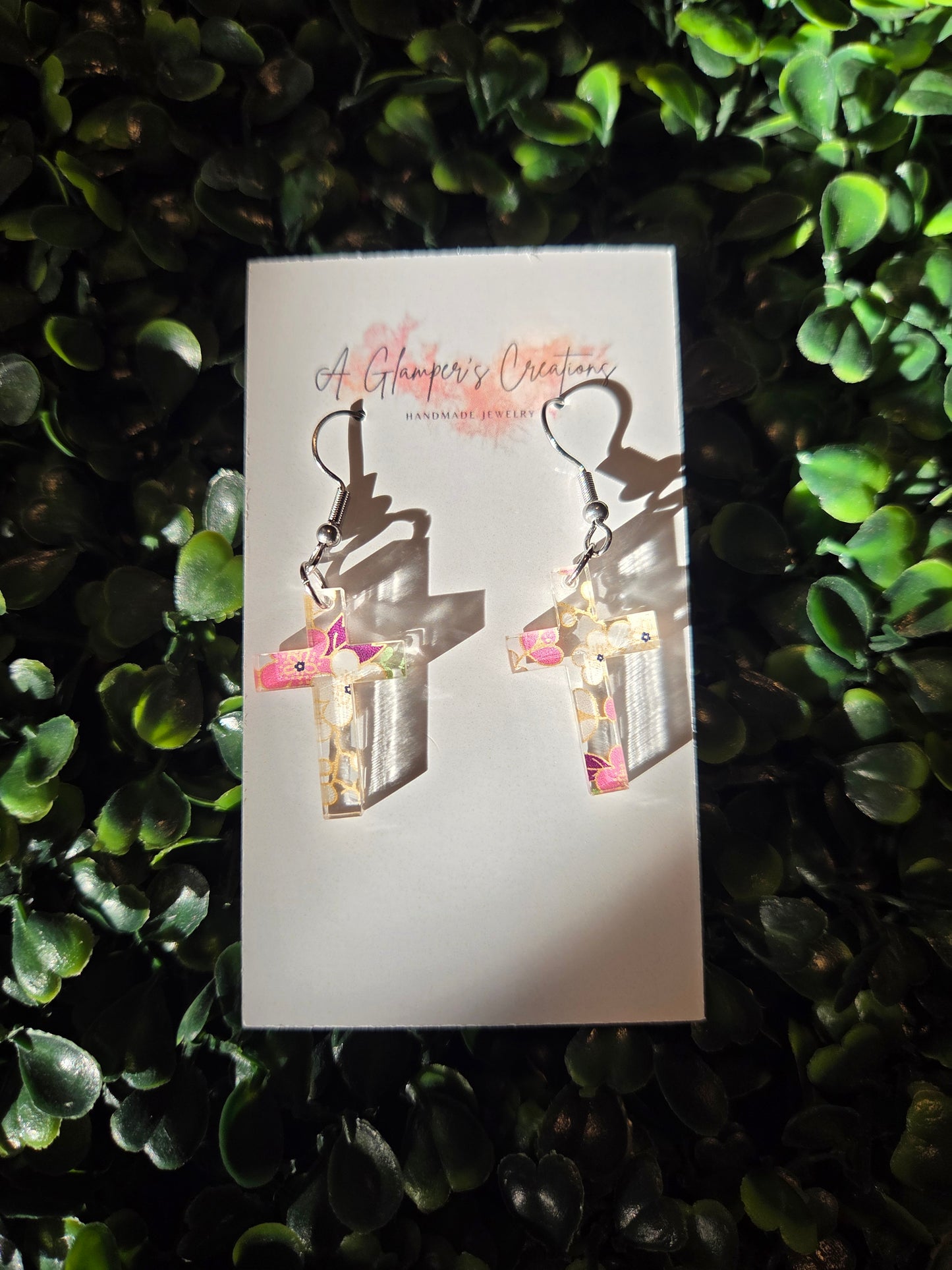 "He Is Risen" Cross Earrings